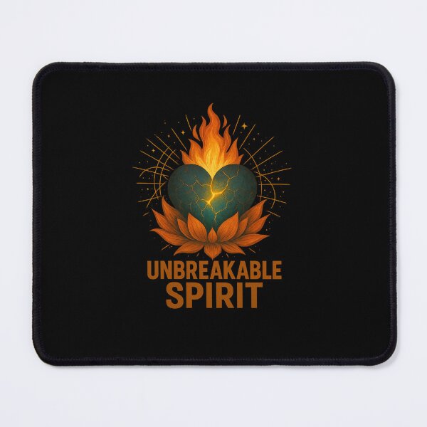 Item preview, Unbreakable Spirit | Cracked Heart Lotus & Flames Design | Inner Armor designed and sold by Inner Armor Designs.