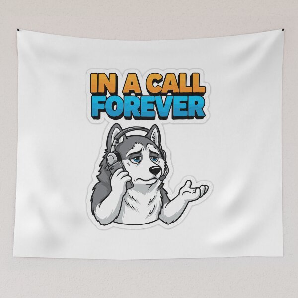 Item preview, Husky cartoon call center dog with funny quote designed and sold by Tong4130.