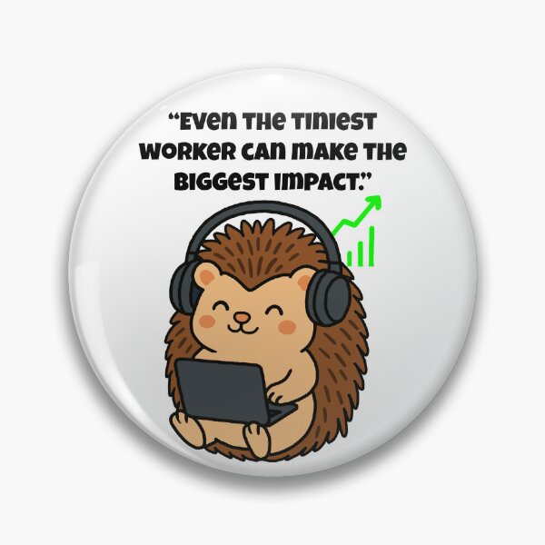 Item preview, Smallest Worker – Cute Hustling Hedgehog Illustration designed and sold by Latitude 1°N.