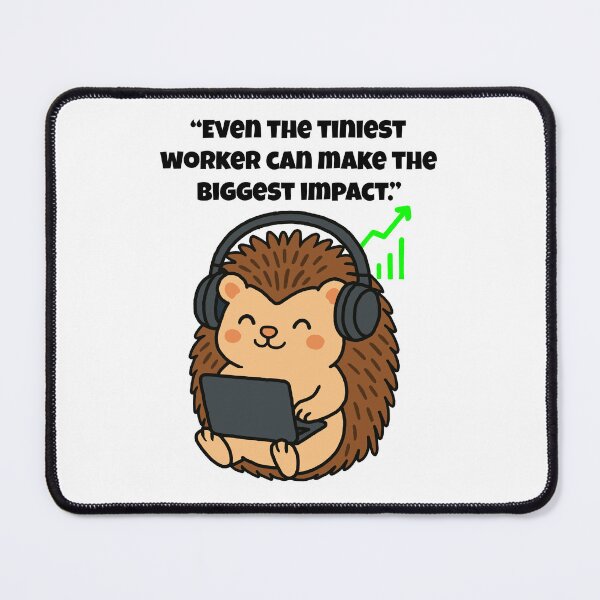 Item preview, Smallest Worker – Cute Hustling Hedgehog Illustration designed and sold by Latitude 1°N.