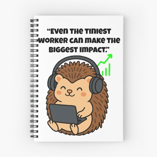 Item preview, Smallest Worker – Cute Hustling Hedgehog Illustration designed and sold by Latitude 1°N.