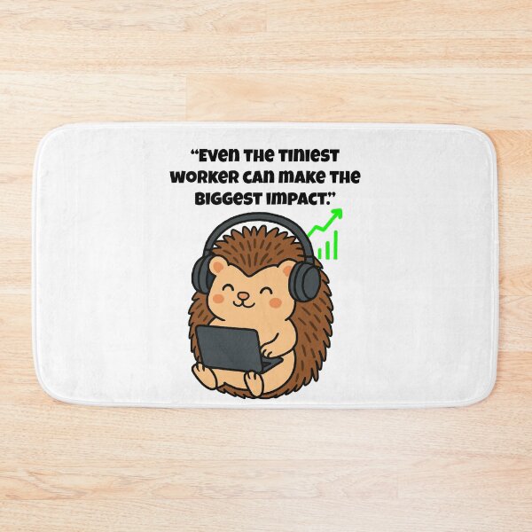Item preview, Smallest Worker – Cute Hustling Hedgehog Illustration designed and sold by Latitude 1°N.