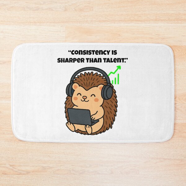 Item preview, Consistency Is Sharper – Motivational Techy Hedgehog Design designed and sold by Latitude 1°N.