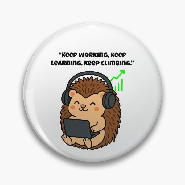 Item preview, Keep Learning – Cute Techy Hedgehog Motivation Art designed and sold by Latitude 1°N.