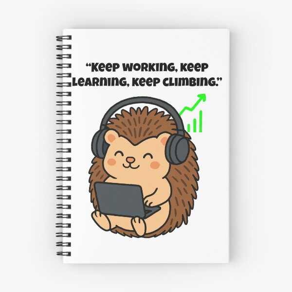 Item preview, Keep Learning – Cute Techy Hedgehog Motivation Art designed and sold by Latitude 1°N.