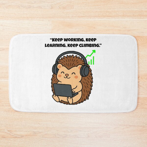 Item preview, Keep Learning – Cute Techy Hedgehog Motivation Art designed and sold by Latitude 1°N.