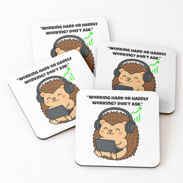 Item preview, Working Hard – Cute Tech Hedgehog Hustle designed and sold by Latitude 1°N.
