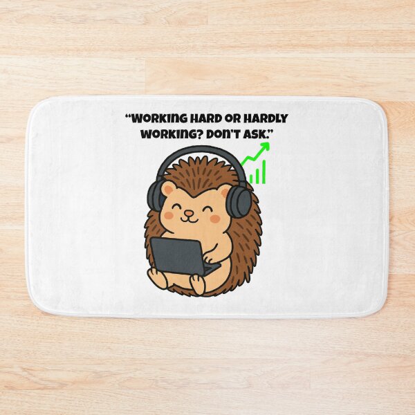 Item preview, Working Hard – Cute Tech Hedgehog Hustle designed and sold by Latitude 1°N.