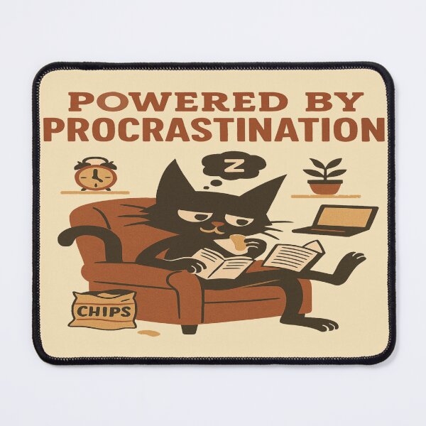 Item preview, Procrastination Mode: Feline Efficiency Unleashed designed and sold by Mindful56.