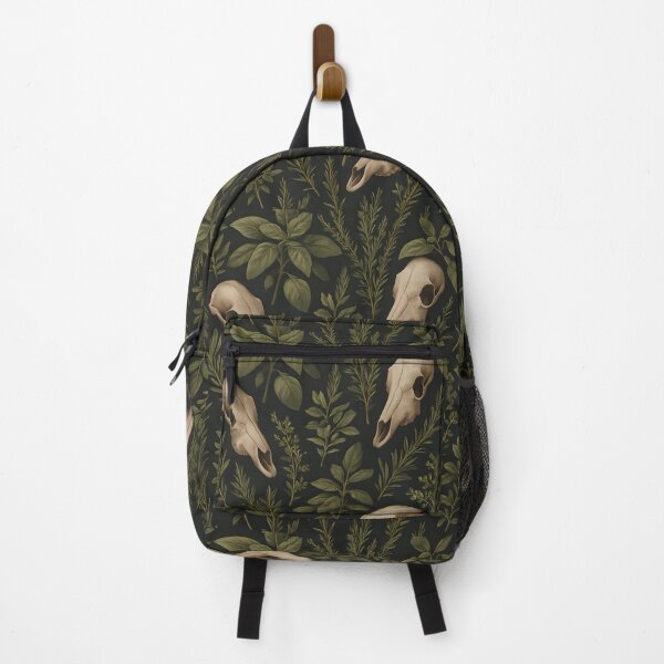 Item preview, Dark Botanical Skull Pattern – Gothic Nature & Herbs Aesthetic designed and sold by Mysticgroovegoods.
