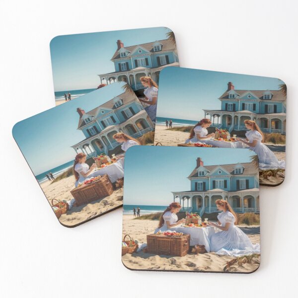 Item preview, Victorian Women Seaside Picnic with Coastal View designed and sold by BlareBlare.