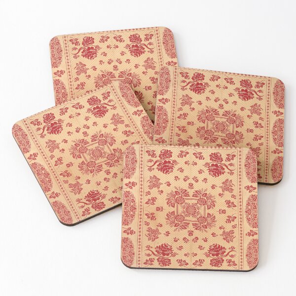 Item preview, American Floral Medallion and Rose Coverlet 1844 designed and sold by AnimaliaStar.