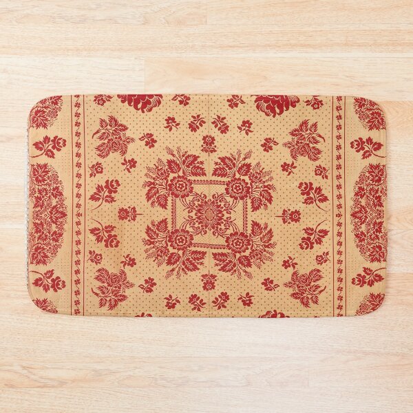 Item preview, American Floral Medallion and Rose Coverlet 1844 designed and sold by AnimaliaStar.