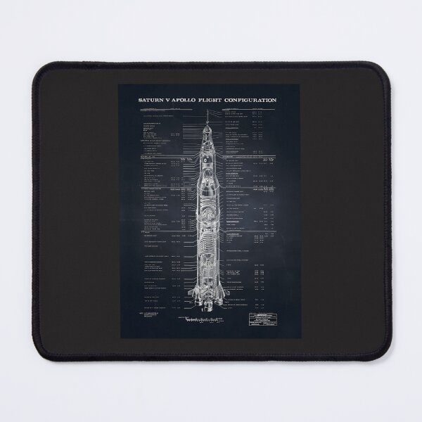 Item preview, Apollo Saturn V Blueprint In High Resolution (Black) designed and sold by rodahosto.