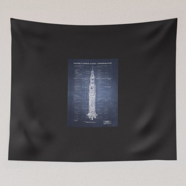 Item preview, Apollo Saturn V Blueprint In High Resolution (Dark Blue) designed and sold by rodahosto.