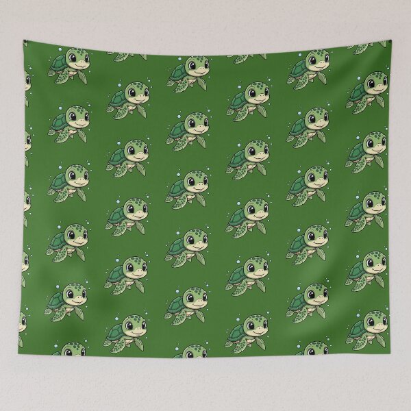 Item preview, Cute Baby Sea Turtle Cartoon With Big Eyes designed and sold by LightArt25.