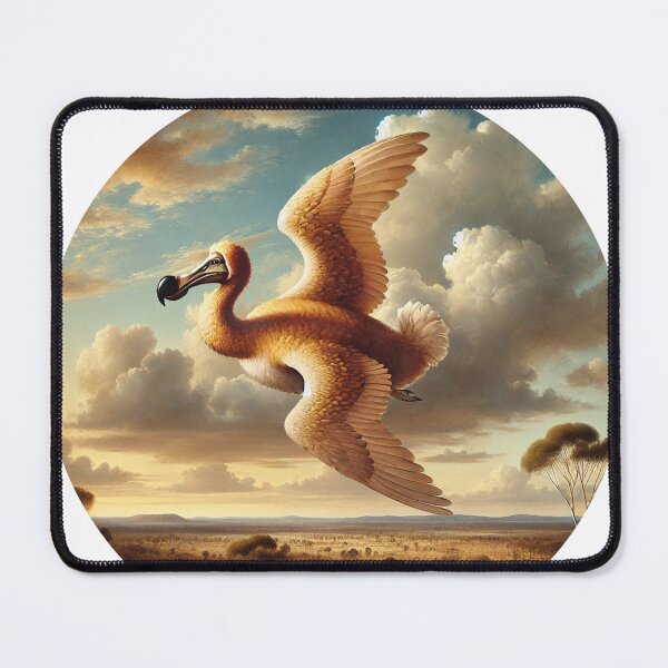 Item preview, Flying dodo over Renaissance style Australian landscape designed and sold by Trish Hart.