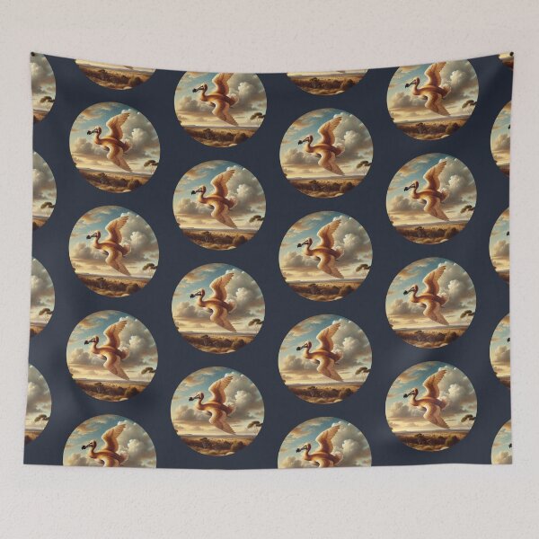 Item preview, Flying dodo over Renaissance style Australian landscape designed and sold by Trish Hart.