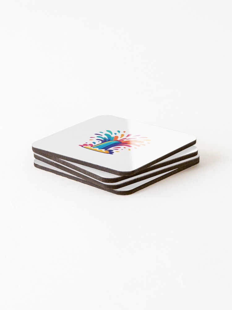 Thumbnail 4 of 5, Coasters (Set of 4), Exploding Colorful Waterfall designed and sold by Houston2025.