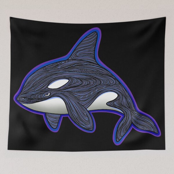 Item preview, Killer Whale (Orca) line art drawing designed and sold by DaveDanchuk.