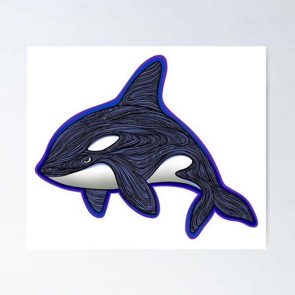Item preview, Killer Whale (Orca) line art drawing designed and sold by DaveDanchuk.