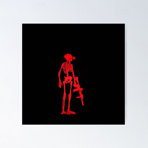 Item preview, Red Skeleton with Gun – Dark and Eerie Art designed and sold by darkskinbender.