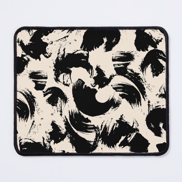 Item preview, Abstract Black Brushstroke Pattern on Beige – Modern Minimalist Zen Inspired Wall Art designed and sold by FestivityFinds.