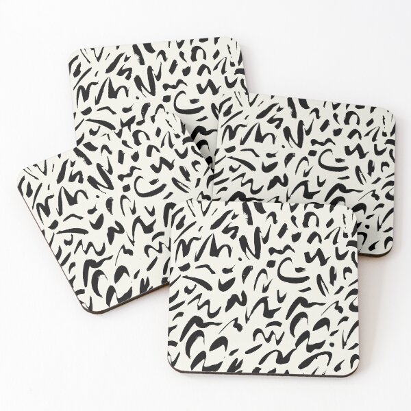 Item preview, Abstract Black Brushstroke Doodle Pattern – Modern Minimalist Ink Style Wall Art designed and sold by FestivityFinds.
