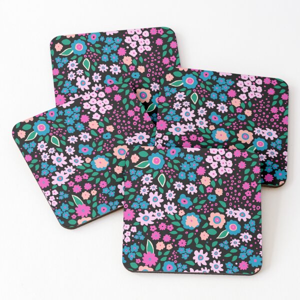 Item preview, Bold Floral Pattern in Pink and Blue – Fun Girly A-Line Dress designed and sold by FestivityFinds.