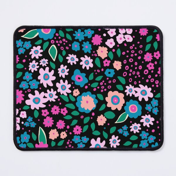 Item preview, Bold Floral Pattern in Pink and Blue – Fun Girly A-Line Dress designed and sold by FestivityFinds.