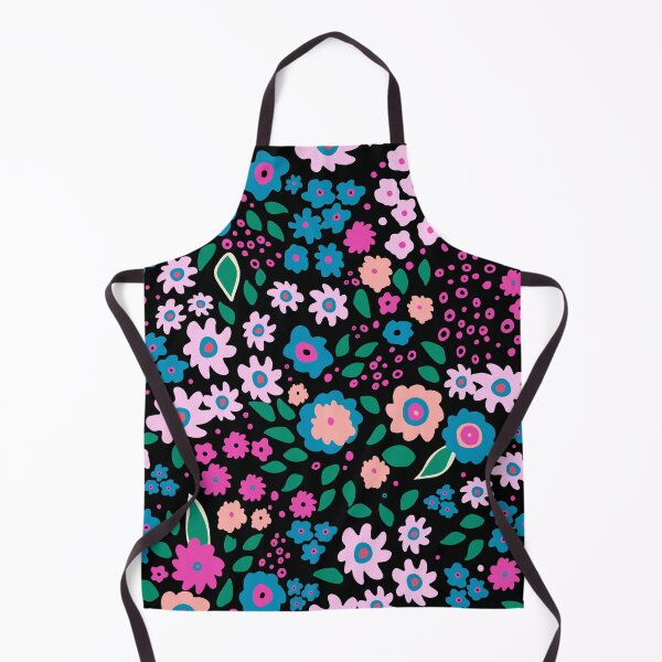 Item preview, Bold Floral Pattern in Pink and Blue – Fun Girly A-Line Dress designed and sold by FestivityFinds.