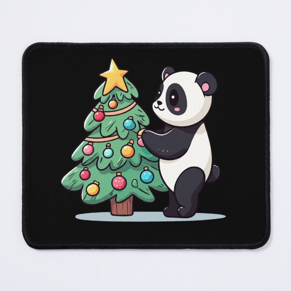 Item preview, Chibi Panda Christmas Tree | Cute Kawaii Panda Decorating Holiday Tree designed and sold by ColorSplash123.