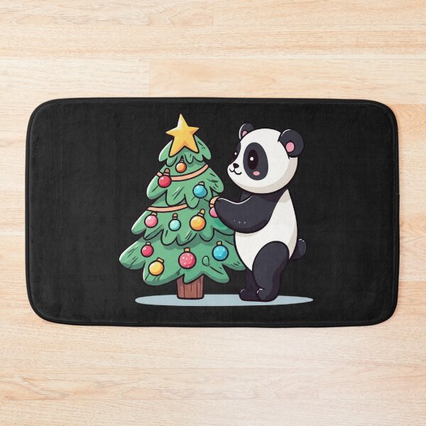 Item preview, Chibi Panda Christmas Tree | Cute Kawaii Panda Decorating Holiday Tree designed and sold by ColorSplash123.