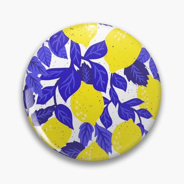 Item preview, Lemon and Blue Leaf Pattern – Fresh Vibrant Botanical Wall Art designed and sold by FestivityFinds.