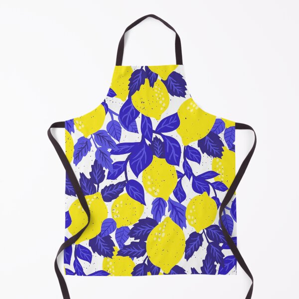 Item preview, Lemon and Blue Leaf Pattern – Fresh Vibrant Botanical Wall Art designed and sold by FestivityFinds.