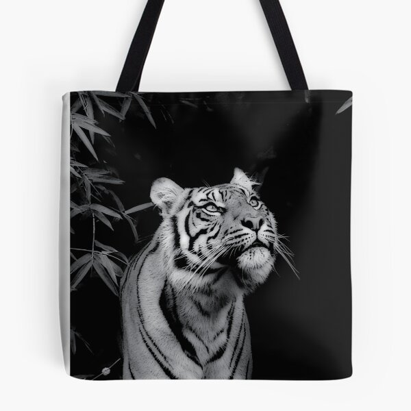Item preview, Tiger - "Smelling the Roses" - in black and white designed and sold by PixSL Photography and Photo Art.