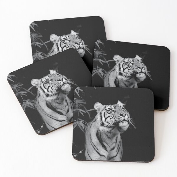Item preview, Tiger - "Smelling the Roses" - in black and white designed and sold by PixSL Photography and Photo Art.