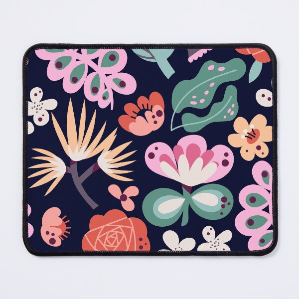 Item preview, Floral Pastel Pattern on Dark Navy – Modern Abstract A-Line Dress designed and sold by FestivityFinds.