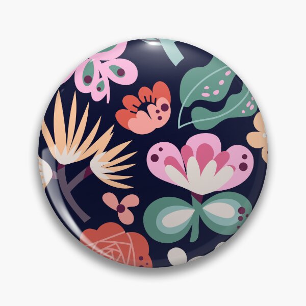 Item preview, Floral Pastel Pattern on Dark Navy – Modern Abstract A-Line Dress designed and sold by FestivityFinds.