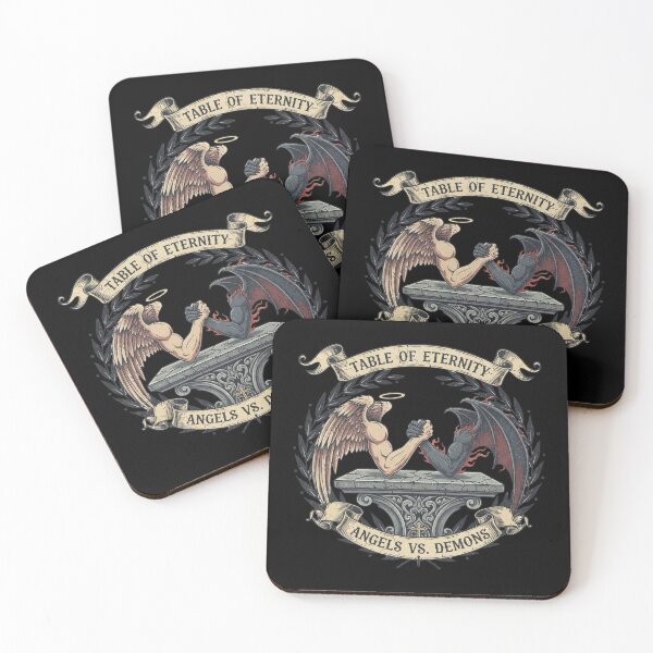 Item preview, Table of Eternity – Angels vs Demons Arm-Wrestling Emblem designed and sold by CoolCrazyQuirky.