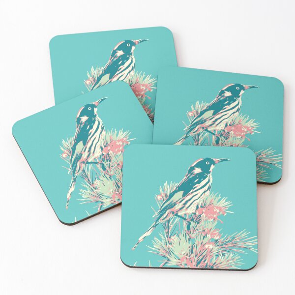Item preview, New Holland Honeyeater Australian bird green pink designed and sold by blueidesign.