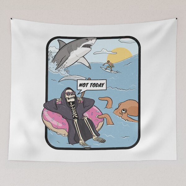 Item preview, Not Today Grim Reaper's Retro Day Off designed and sold by 84collective.