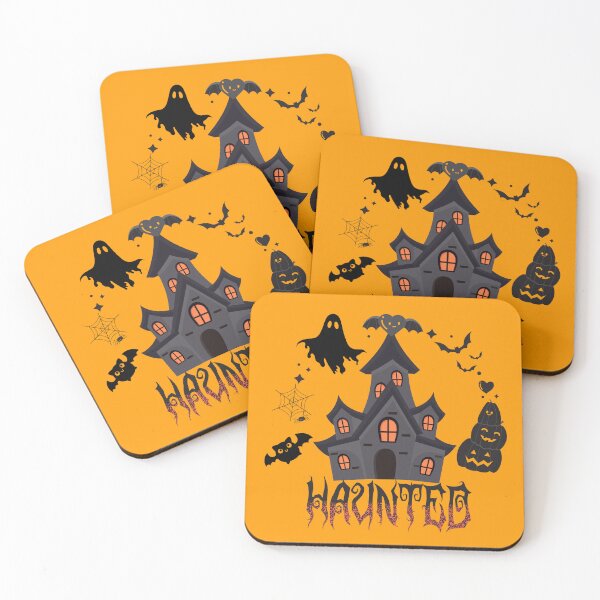 Item preview, Haunted House Halloween Design – Spooky Ghosts, Bats & Pumpkins Artwork designed and sold by TheBeeKindSpace.