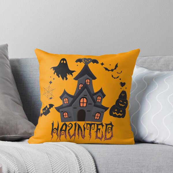 Item preview, Haunted House Halloween Design – Spooky Ghosts, Bats & Pumpkins Artwork designed and sold by TheBeeKindSpace.