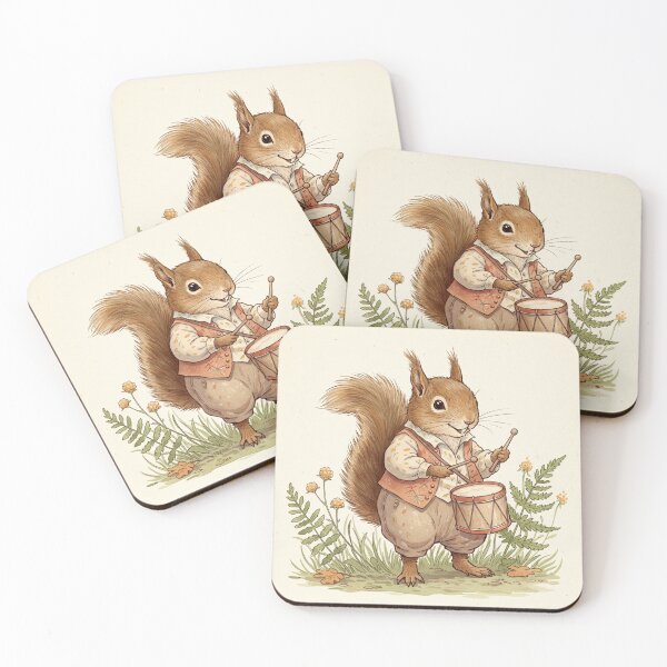 Item preview, Squirrel Playing Drum in the Meadow designed and sold by Pasteltone.