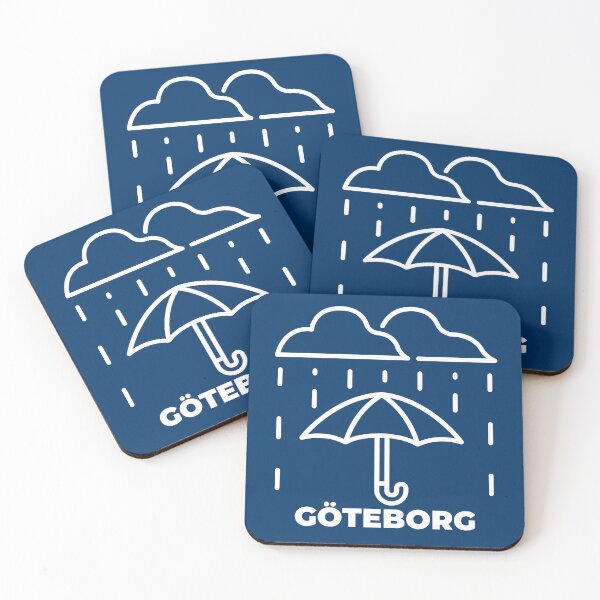 Item preview, Regn och paraply över Göteborg (white, small) designed and sold by GBGMotiv.