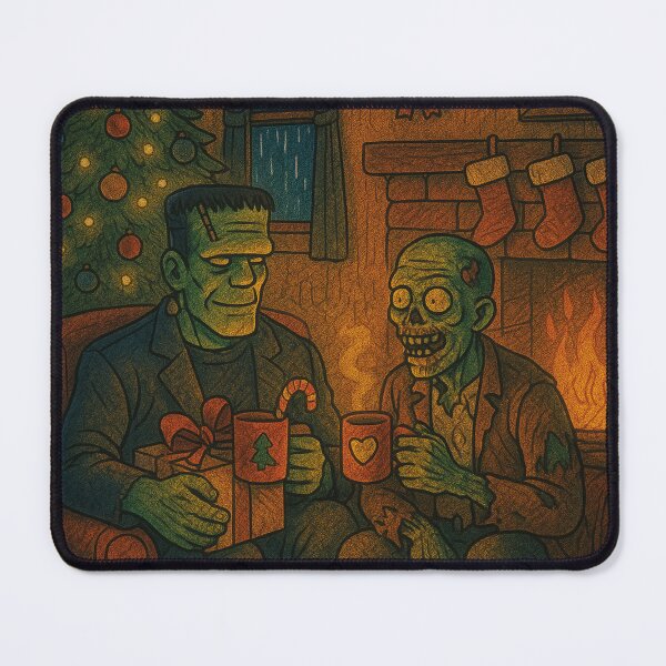 Item preview, Merry Christmas with Frankenstein and Zombie designed and sold by Mauswohn.