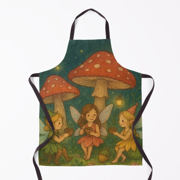 Item preview, Fairies Sharing Tea Under Mushroom Lanterns designed and sold by Stickerrwallah.