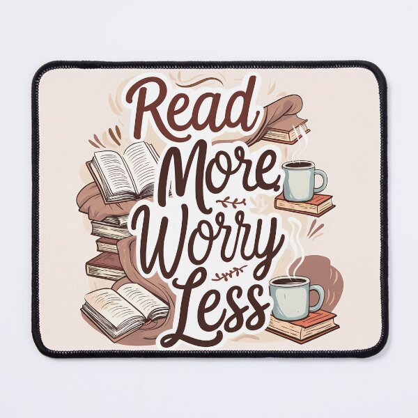 Item preview, Read More Worry Less Book Quote designed and sold by Y-Muqsit.