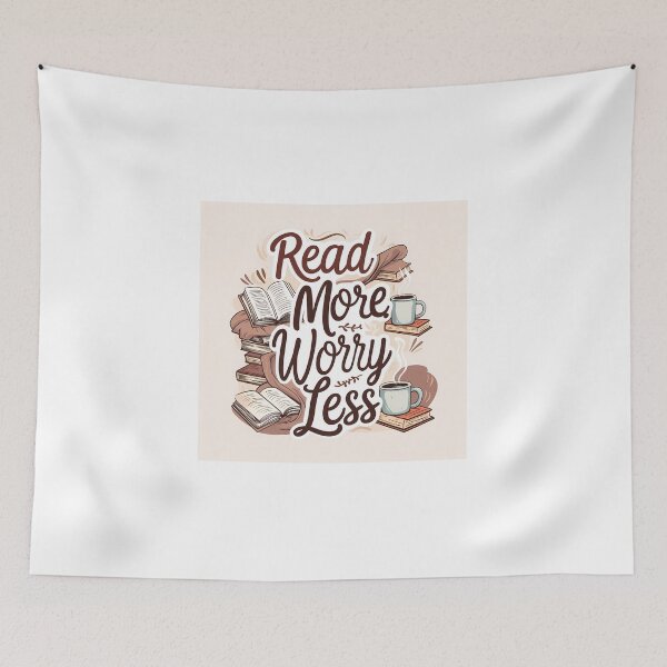 Item preview, Read More Worry Less Book Quote designed and sold by Y-Muqsit.